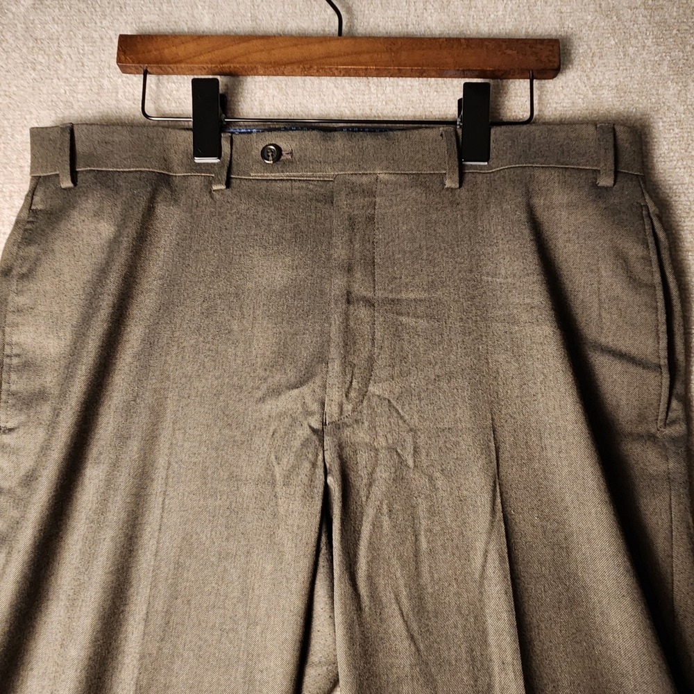 Lauren Ralph Lauren Dress Pants‎ Men 36 Brown Olive Flat Front Straight Leg